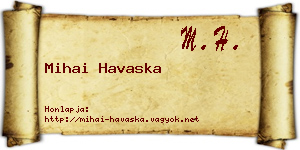 Mihai Havaska névjegykártya